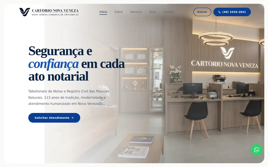 Sitio desarrollado para Cartório Nova Veneza
